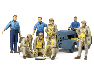 WWII US Navy Pilots w/Moto Tug