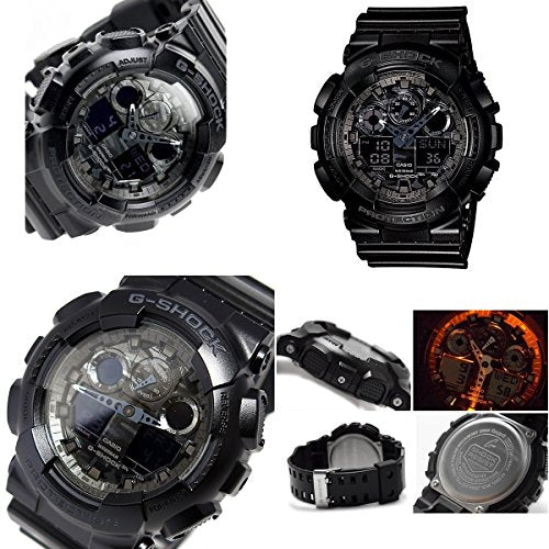 自衛隊 警察官 公務員 G-SHOCK Camouflage Dial Series 20気圧防水 アナデジ プラベルトウォッチ メンズ向(GA-100CF-1A GA-100CF-1A9 GA-100CF-8A GA-100CF-8AER) (GA-100CF-1A(ブラックシルバー)) - BanzaiHobby