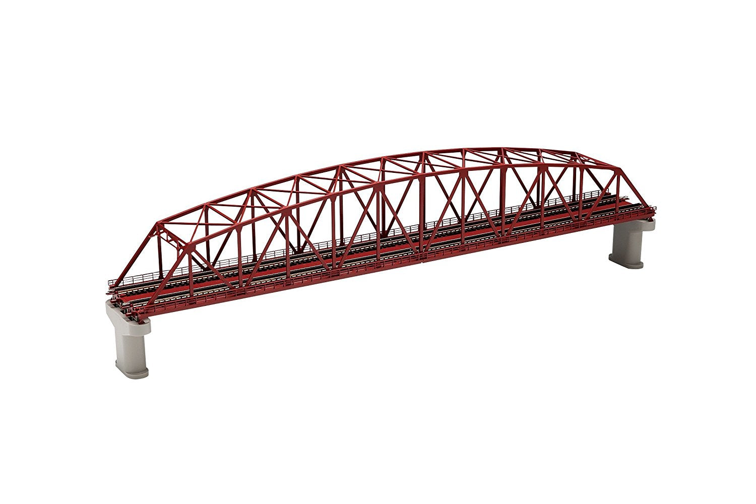 Curved-Chord Truss Bridge Set (F) (with 2 Concrete Piers/Red)