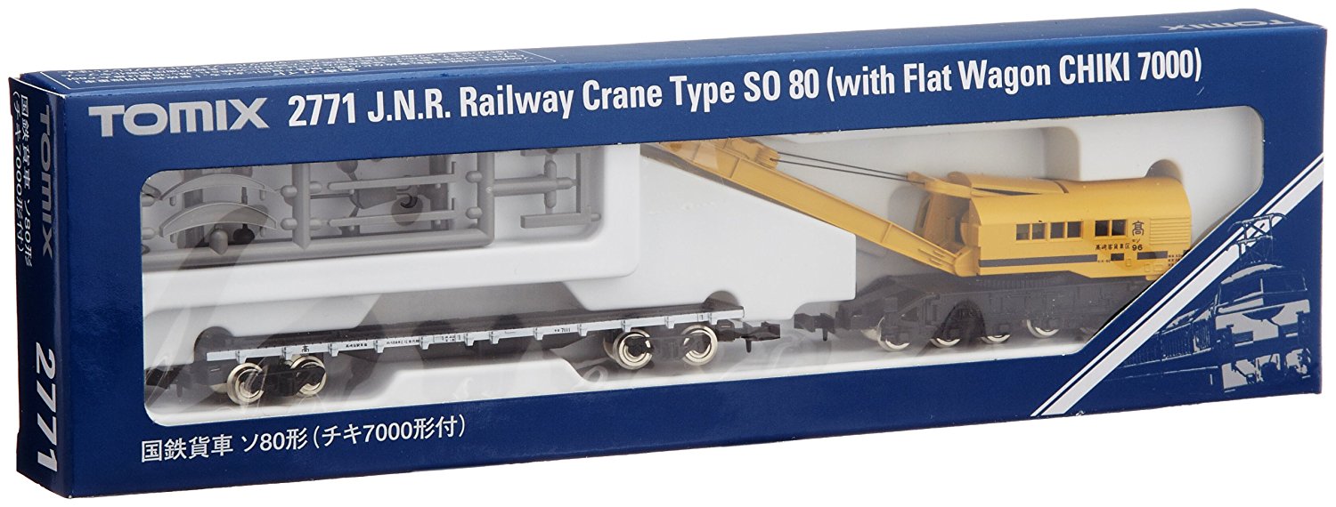 J.N.R. Railway Crane Type So 80 with Flat Wagon Type Chiki 7000