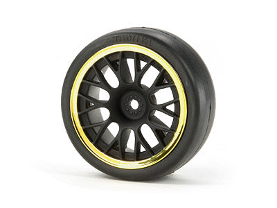 84250 Medium Narrow Mesh Wheels - Black & Gold Rims/+2