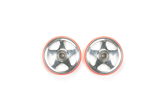 94995 JR 19mm Alum Rollers (5 Spoke) - w/Plastic Rings (Red)