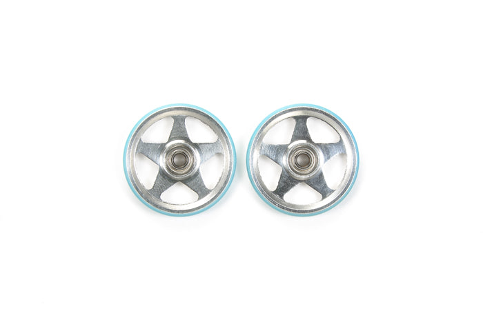 94996 JR 19mm Alum Rollers (5 Spoke) - w/Plastic Rings (Light Bl
