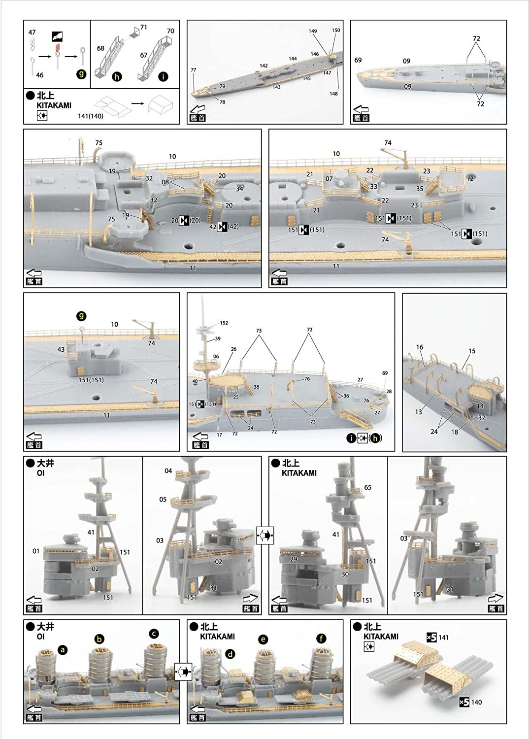 Photo-Etched Set for Torpedo Cruiser Ooi/Kitakami