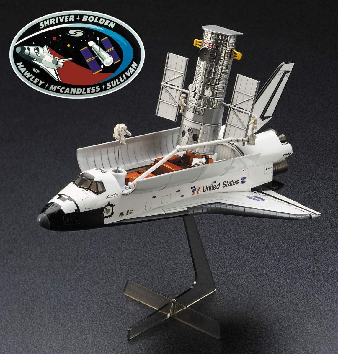 Hubble Space Telescope & Space Shuttle Orbiter w/Astronaut & Wap