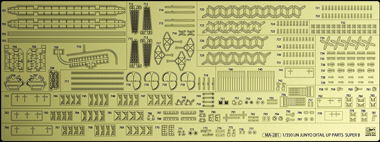 Aircraft Carrier Junyo Detail Up Photo-Etched Parts Super
