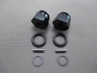 JP-492 GF-01 Aluminum Hex Hub 12 mm Thick Black 2pcs