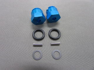 JP-495 Aluminum Hex Hub 10 mm Thick Light Blue for GF-01 (2pcs)