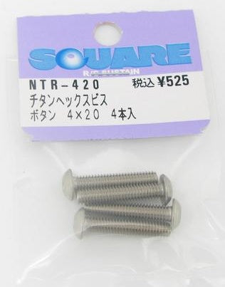 Banzai Hobby - Square NTR-420 Titanium Hex Screw Button Head
