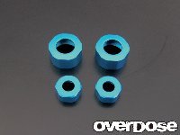 OD1120 Aluminum Shock Cap Set (Tamiya TRF / light blue)