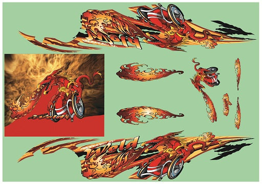 OD1197 OVERDOSE Team Weld Graphic Decal Red Dragon