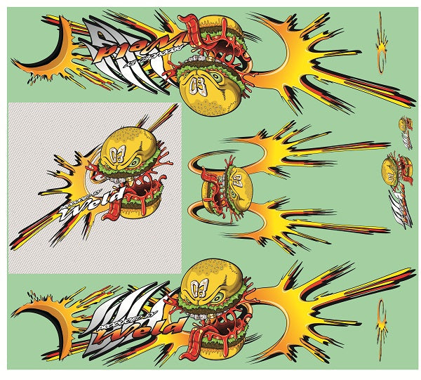 OD1198 OVERDOSE Team Weld Graphic Decal Hamburger