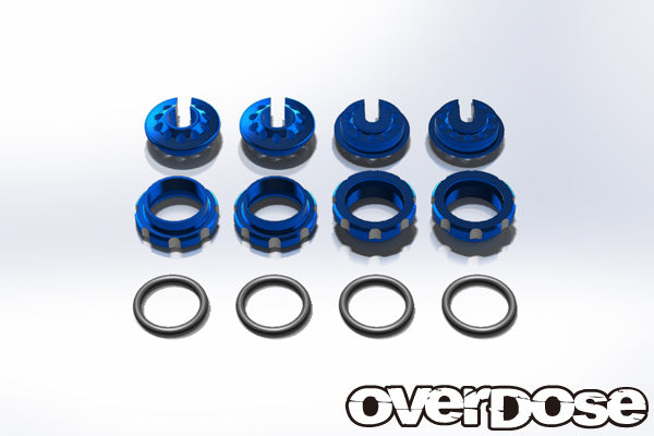 OD1721 Aluminum Adjustment Nut and Spring End Set (Blue)