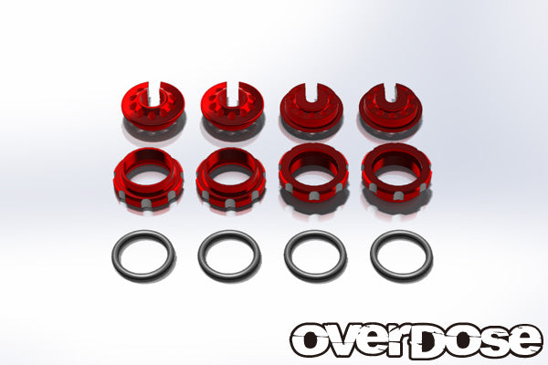 OD1723 Aluminum Adjustment Nut and Spring End Set (Red)