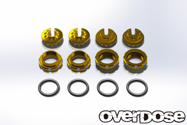 OD1724 Aluminum Adjustment Nut and Spring End Set (Gold)
