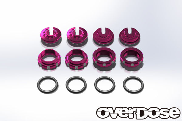 OD1726 Aluminum Adjustment Nut and Spring End Set (Pink)