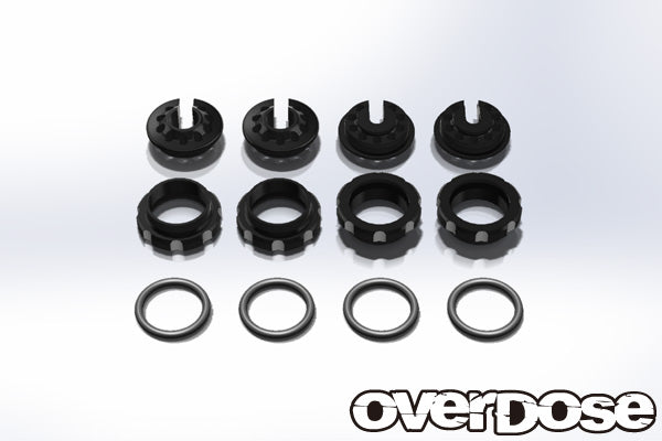 OD1727 Aluminum Adjustment Nut and Spring End Set (Black)
