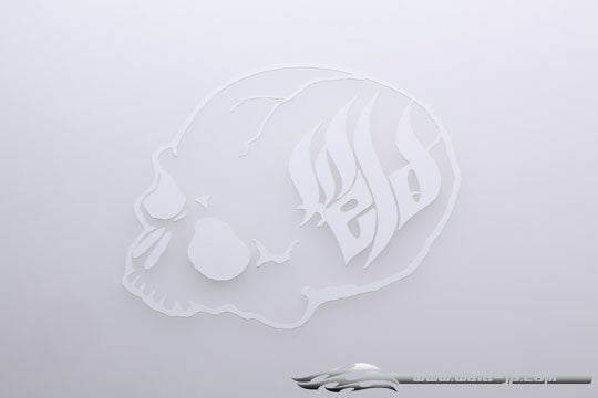 OD1849b Weld Skull Sticker / White