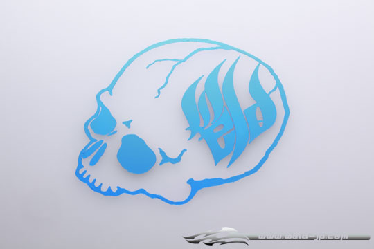 OD1853b Weld Skull Sticker / Plated Blue