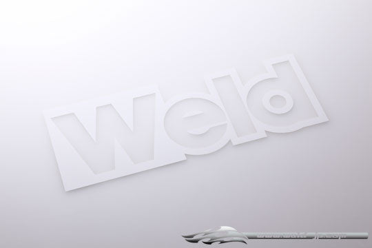 OD1873b "Weld" Corner Logo Sticker / White