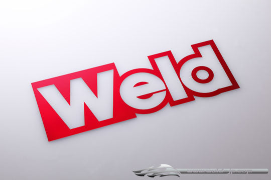 OD1875b "Weld" Corner Logo Sticker / Plating Red