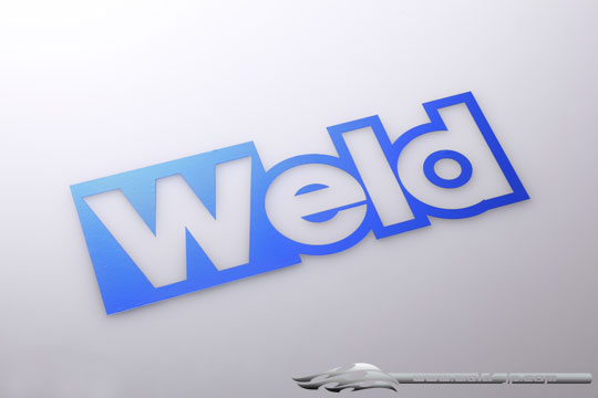 OD1876b "Weld" Corner Logo Sticker / Plating Blue