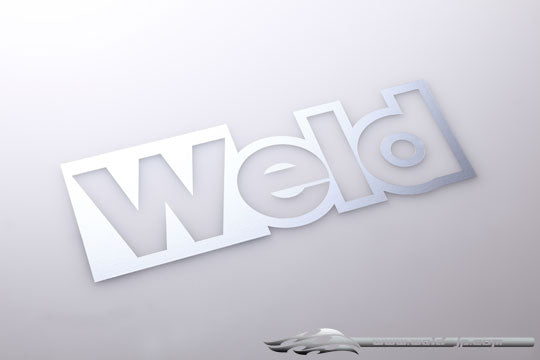 OD1878b "Weld" Corner Logo Sticker / Plated Silver