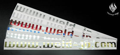 OD1884b Sticker B type 40 "URL" plated silver