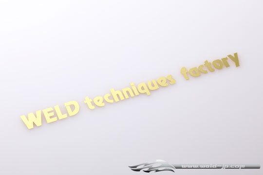 OD1895b "WELD techniques factory" logo sticker/plated gold
