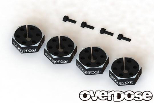 OD2478B Aluminum wheel hub set (6mm /Black /4pcs)