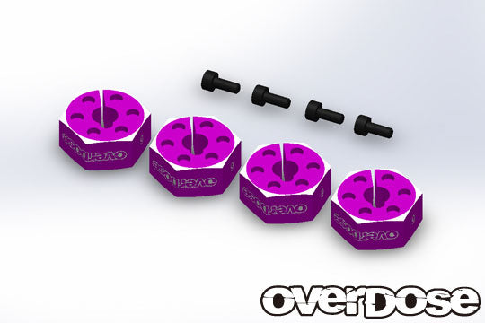 OD2872 Aluminium Wheel Hub Set (6mm / Purple / 4pcs)