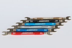 PE029-YB Dual Turnbuckle Wrench 3.5mm & 4mm (Yokomo Blue)