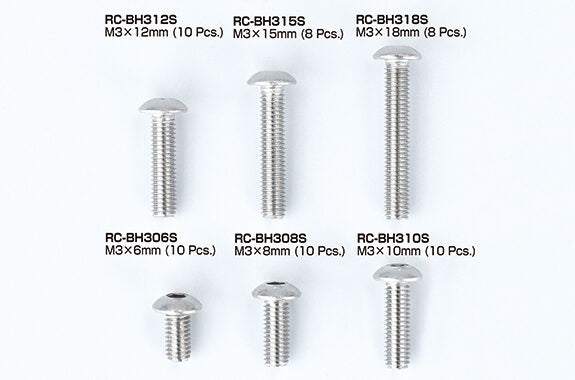 RC-BH312S Stainles Steel Button Head Screw(M3×12mm、10pcs. )