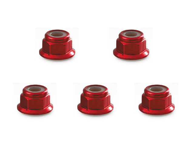 SGX-03FR 3mm Aluminum Flange Nylon Nut Red