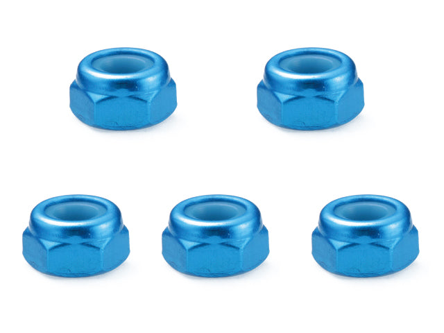 SGX-03UTB Aluminum thin 3mm nylon nut Tamiya blue 5 pieces