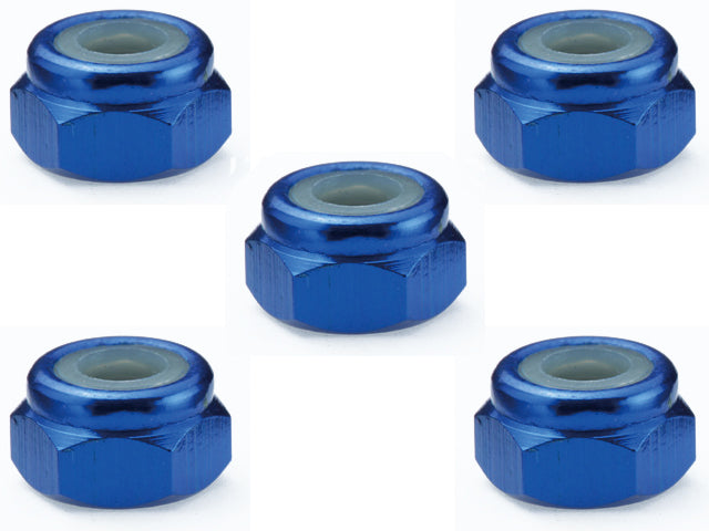 SGX-04BY Aluminum 4mm nylon nut Dark blue 5 pieces