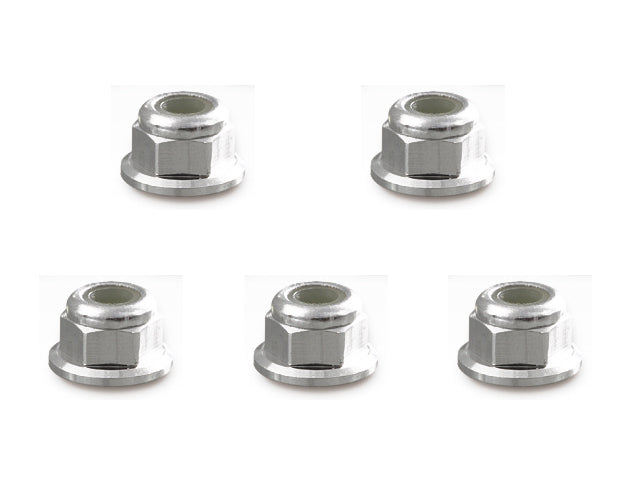 SGX-04FS 4mm Aluminum Flange Nylon Nut Silver