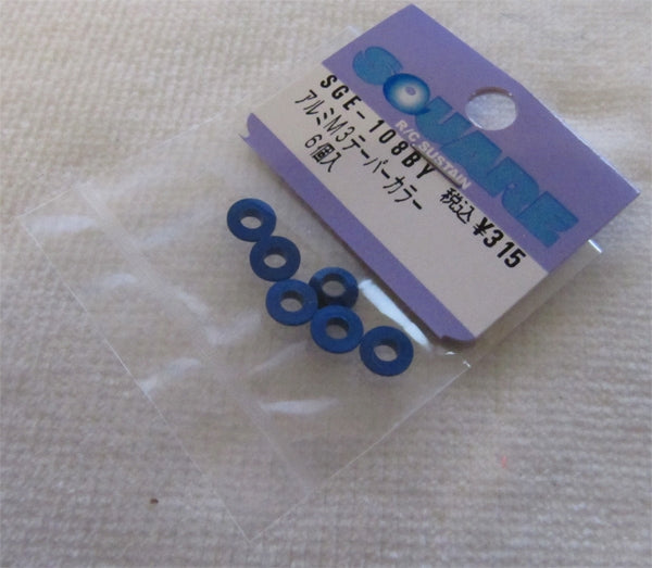 SGE-108BY 3mm Alu-Taper Spacer Yokomo Blue