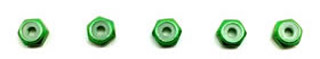 SGE-12UGR Thin Aluminum Nylon Nut 2mm Green