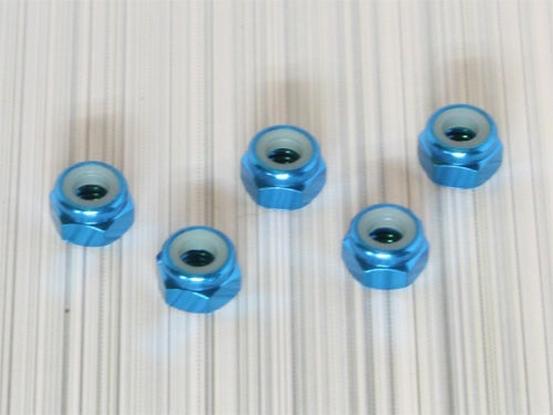 SGE-14TB 4mm Aluminum Wheelnuts Tamiya Blue 5Pcs