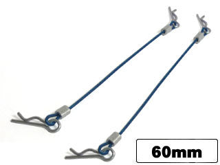 SGF-60TB Body Pins With Wire (60mm Tamiya Blue) 2 pcs