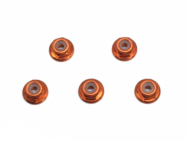 SGX-02FOR Aluminum flange nylon nut 2mm orange 4 pcs