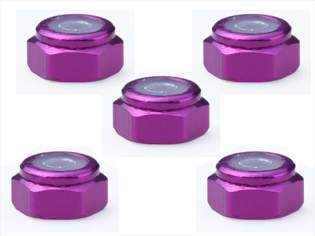 SGX-02UP Lumi Thin Nylon Nut M2 (Purple) 4pcs