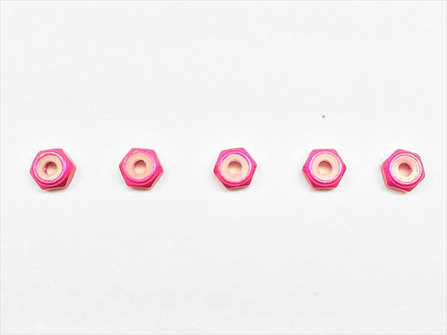 SGX-02UPK Aluminum thin nylon nut M2 (pink) 4pcs