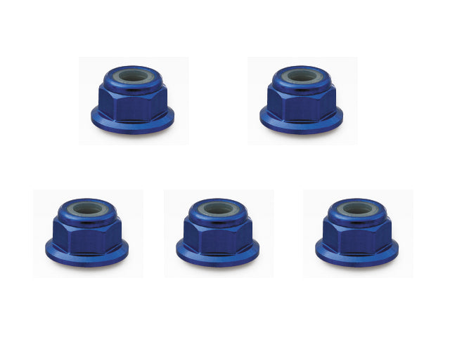 SGX-03FBY Aluminum Flange Nylon Nut M3 (Dark Blue) 4pcs
