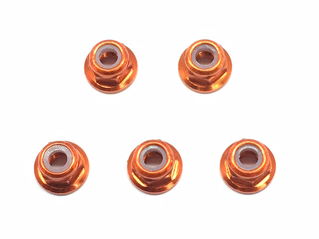 SGX-03FOR 4pcs Aluminum flange nylon nut 3mm orange