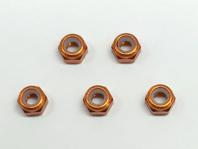 SGX-03OR 4pcs Aluminum nylon nut 3mm orange