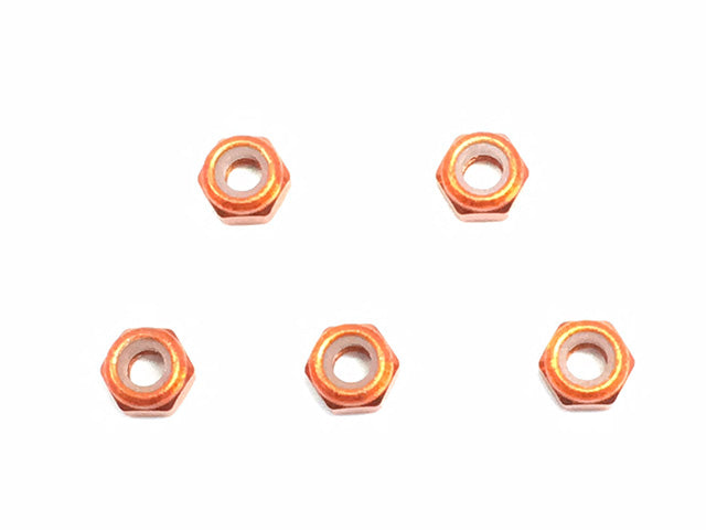 SGX-03UOR Aluminum thin nylon nut 3mm orange 4 pcs.