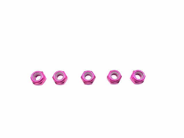 SGX-03UPK 4pcs Nylon nut of Aluminum thin type 3mm(Pink)