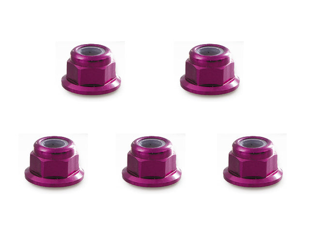SGX-04FP Aluminum Flange Nylon Nut M4 (Purple) 4pcs
